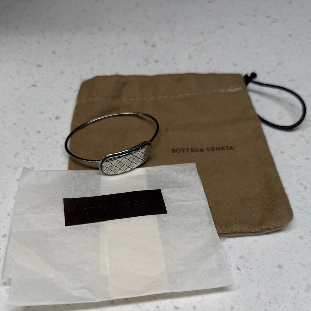 Bottega Veneta Silver Woven Bracelet UNISEX